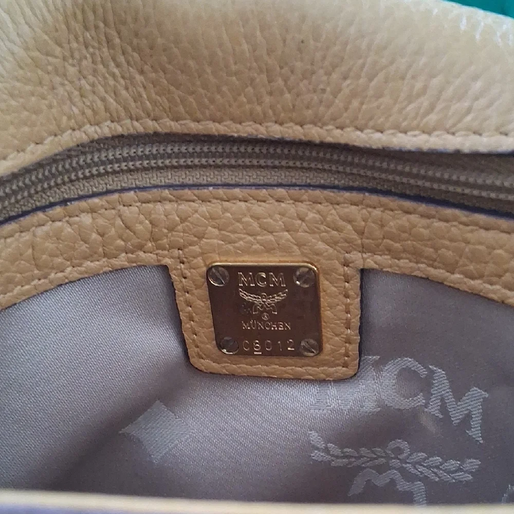 MCM Brown Leather Shoulder Bag with Gold Accents - Picture 3 of 6